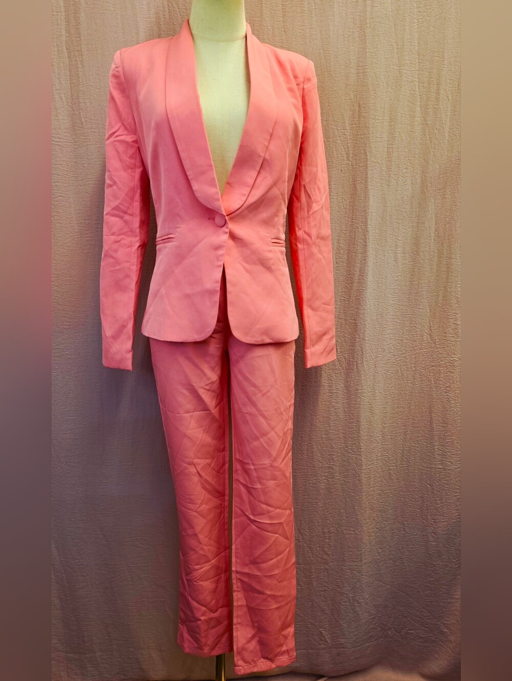 NEW! Fashion Nova VP Life Skinny Leg Suit Set- Pink, XS